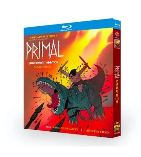 アニメ「PRIMAL プライマル シーズン1+2+映画版」 日本語字幕ブルーレイ[Blu-ray-BOX] 2-DISC-DISC アーロン・ラプラント ラエティツィア・イドゥ